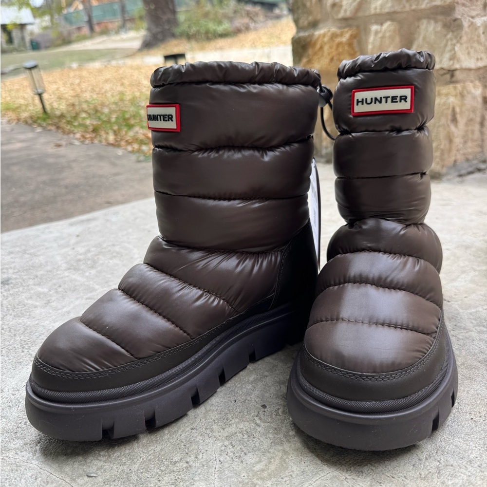Hunter Black Quilted Puffer Winter Snow Boots